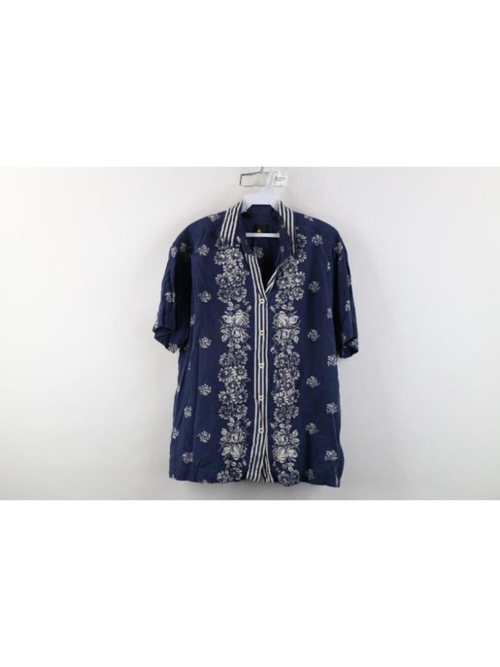 Vintage 90s Streetwear Womens Medium Faded Rayon Gabardine Flower Collared Shirt